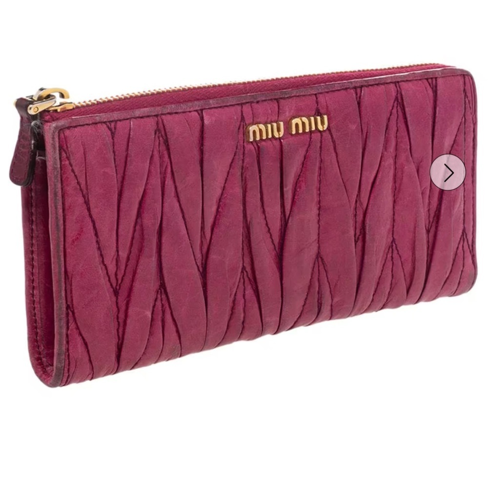 Authentic Miu Miu Burgundy Leather Wallet - Picture 3 of 10